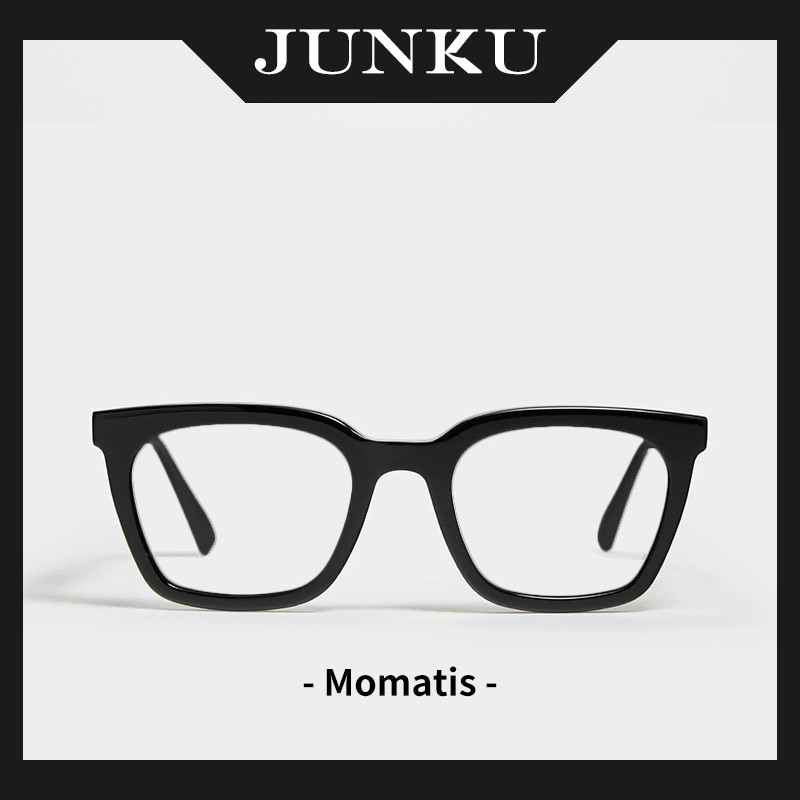 Junku anti-blue light gm flat light black frame plain face glasses frame myopia men and women big face degree handsome decoration tide