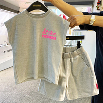 Childrens set Boys Summer Korean fashion 2021 new cotton T-shirt casual short-sleeved shorts two-piece thin