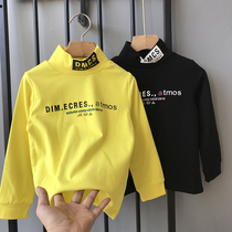 2021 autumn new childrens clothing Korean version of the inner tie base shirt fashion letters long-sleeved T-shirt top tide fan