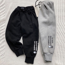 Childrens Methodist 2021 New Winter Thickened Sports Pants Han Edition Loose Casual Gush Male Girl Harun Pants Tide