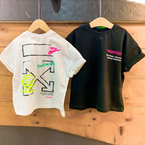 2021 Summer new children Half sleeves Compassionate Tide Cool Loose Round Collar Boy Clothing Short Sleeve T-shirt Baby Blouse Tide