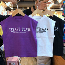 2021 Summer childrens clothing Han edition Childrens waistcoat vest boy pattern printed cotton T-shirt Fashion sleeveless blouses