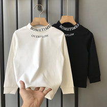 Boy base shirt trendy Korean childrens clothing Baby long-sleeved cotton t-shirt womens 2021 autumn new childrens top