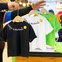 Boys short-sleeved T-shirt 2021 summer children cotton T-shirt fashion smiley face pattern girls dress tide