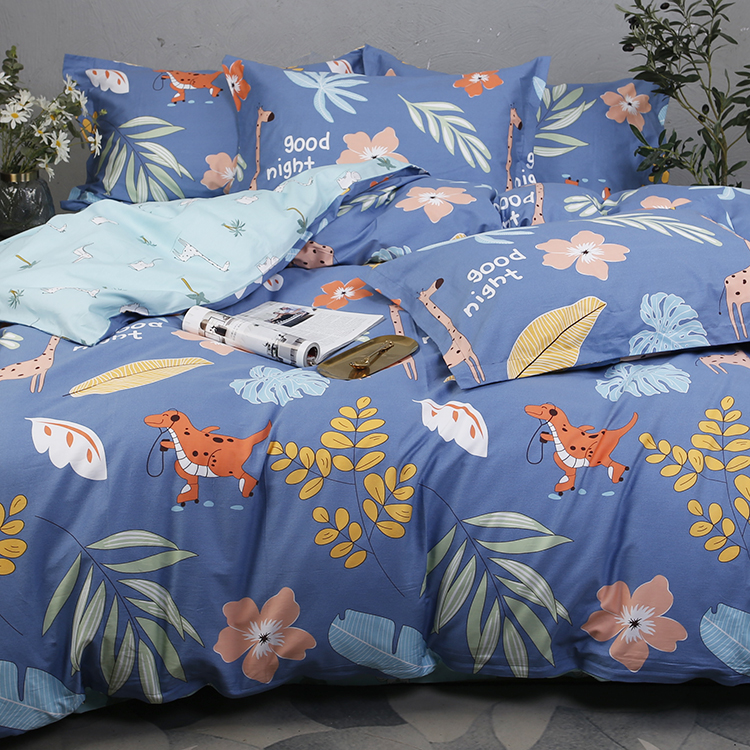 Pure cotton twill four-piece set pure cotton thickened warm long-staple cotton set 1 51 8 meters bedding 4-piece set