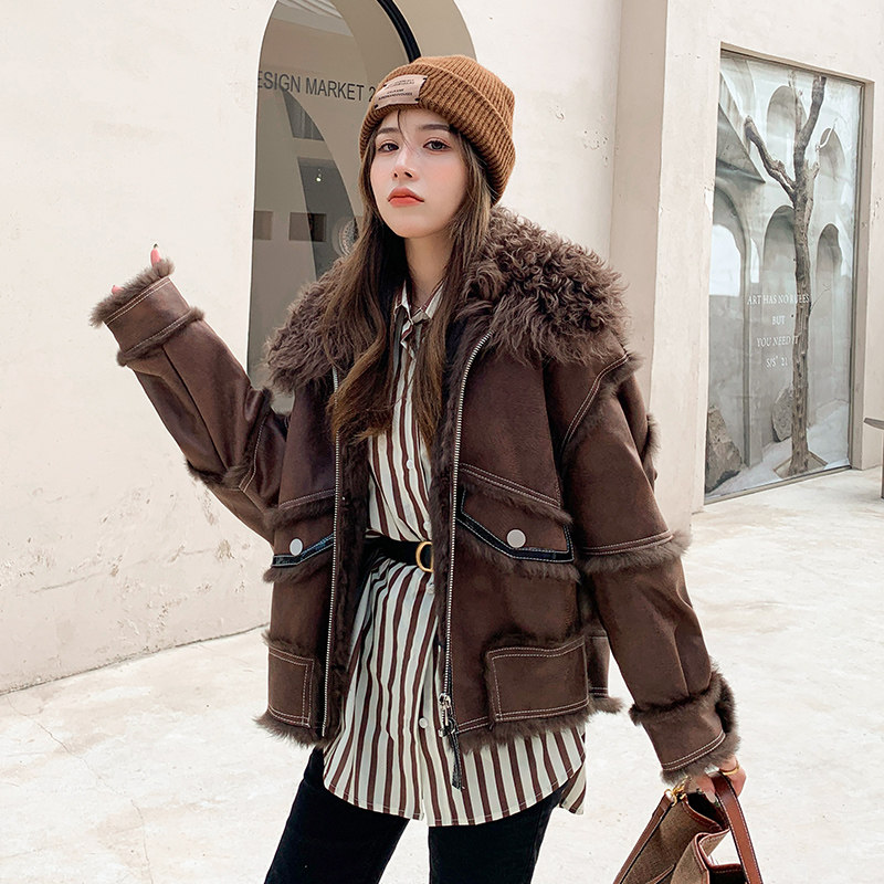 Explosive models 2022 autumn and winter new fur one-piece young women's lamb fur rabbit fur fur fur coat tide