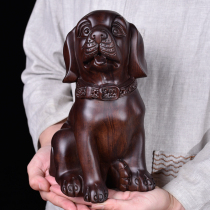  Wood carving dog ornaments Ebony solid wood zodiac puppy cute home decorations Mahogany crafts
