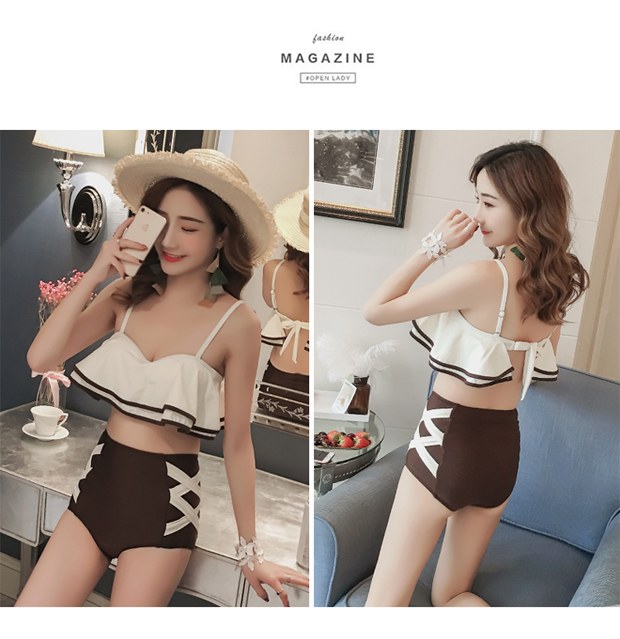 Bộ đồ bơi tam giác xẻ eo cao mới của Xiaojin Thời trang nữ gợi cảm với mâm thép tập hợp áo tắm hai mảnh mỏng manh - Bộ đồ bơi hai mảnh áo tắm 2 mảnh yếm