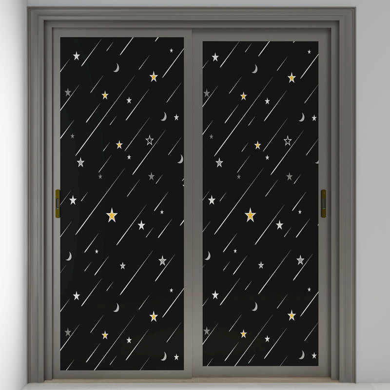Full black self-adhesive paper Opaque glass foil home sunscreen shade room bedroom window balcony
