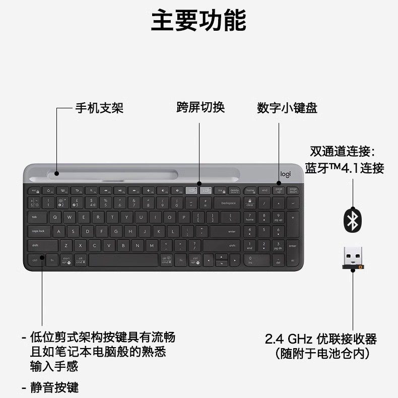 Logitech M221 Silent Wireless Mouse K580 Wireless Bluetooth Keyboard Office Laptop Home Keyboard and Mouse Set