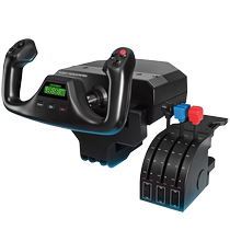 (Official flagship store) Logitech flight yoke system dedicated control stick and throttle arc seat simulation controller flight simulation competition TECO yoke civil aviation flight joystick