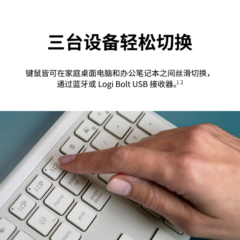 Logitech Preferred Series Mk950 Wireless Keyboard and Mouse Set Silent Dual-Mode Bluetooth Receiver for Computer Office