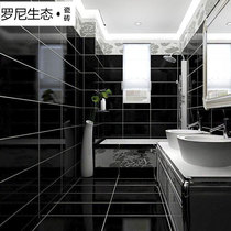 Brief Modern Living Room Floor Tiles Pure Black Tonbody Brick Polished Ultra Black Mall Hotel Engineering Tiles 600x600