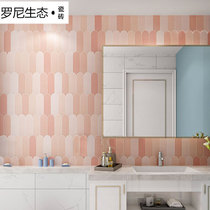 Simple all-ceramic candy glaze Peacock feather tile art Macaron handmade glazed brick kitchen bathroom wall brick