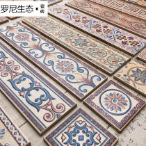 Wave lead tile Living room Floor Tiles Dining Room Kitchen Toilet Walking sideline Skirting Waist Line Imitation Ancient Brick 120500