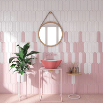 Minimalist modern toilet Kitchen Tile Pink Full Porcelain Mesh Red Brick Living Room Restaurant Background Wall Brick Peacock Plume Brick