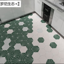 Nordic simple tiles hexagonal tiles Antique tiles Bathroom tiles Kitchen balcony wall tiles Non-slip hexagonal tiles