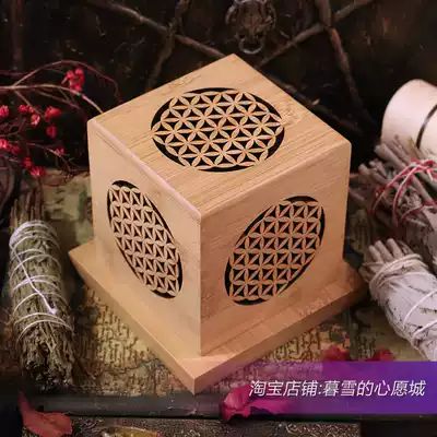 [Flower of Life Sacred Geometric hollow incense box Tower incense box sage box]