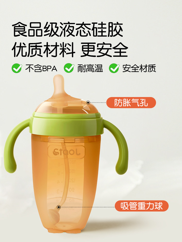 Weaning Artifact, Simulated Breast Milk Bottle, Baby Newborn 0-36 Months and Above, One-Year-Old Baby, Silicone Anti-Flatulence