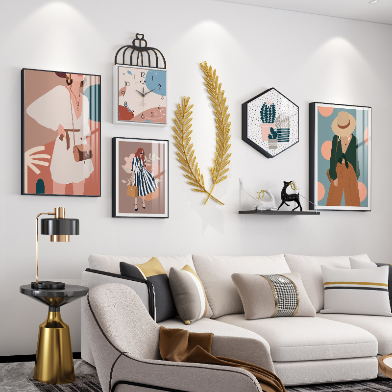 Nordic Living Room Decoration Painting Morandi Background Sofa Background Wall Mural Wall Mural Modern Minima Bedroom Composition Hanging Painting