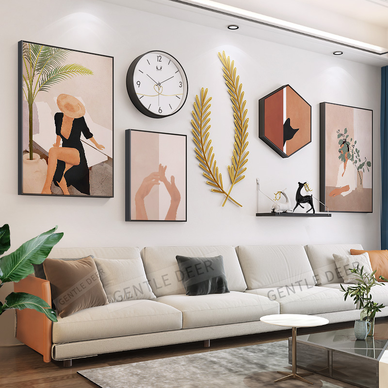 Nordic Art Living Room Sofa Backwall Decorative Painting Modern Simple Wall Painting Hanging Painting Morandi Creative Mural