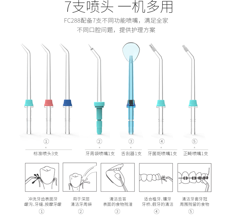 无极调节+紫外线消毒+600Ml大容量：Chigo 志高 家用冲牙器 CG-605 券后188元，送7只喷头+欧乐B牙膏+30天免费试用 买手党-买手聚集的地方