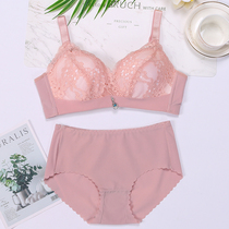 Tingmei ancient and modern official website underwear suit women without steel ring thin summer girls gather adjustment type collection and anti-sagging