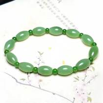  Xinjiang Hetian jade jasper hand string bracelet womens natural jade beaded jasper single circle fresh and simple