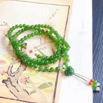  Natural jade Hetian jade bracelet bracelet female retro generous hand ornaments beads multi-circle long