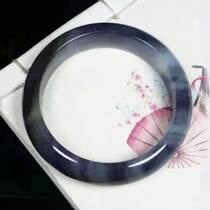  Xinjiang Hetian jade blue and white seed bracelet natural jade jade bracelet blue and white black and white retro fashion womens bracelet