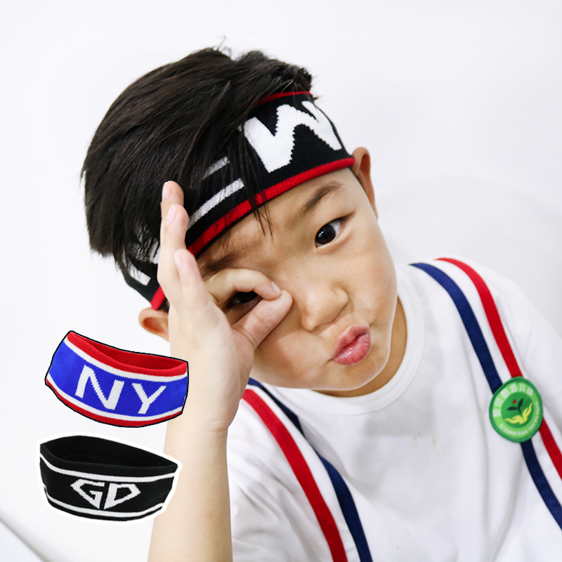 Korean version Children's street dance headband with accessories for male and female hair band handcuff hip-hop letters head with hair hoop girl tide