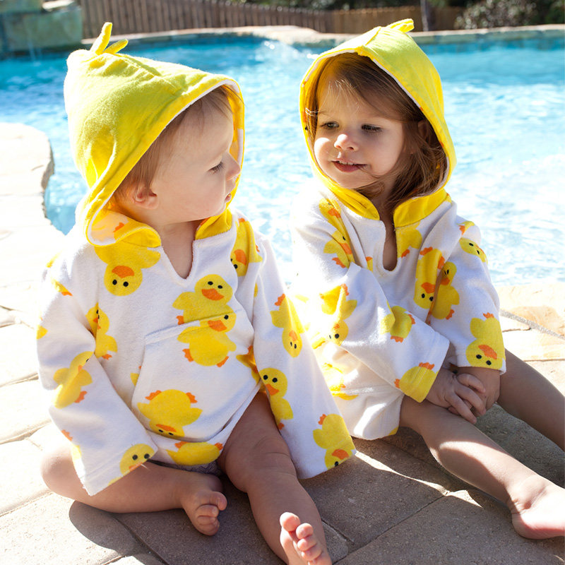 American Zoocchini baby Lianhood beach sunscreen sunscreen children bathrobe bath towels pure cotton UPF50 