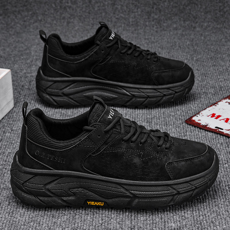 day bao ho lao dong Giày bảo hộ lao động nam màu đen tinh khiết cho mùa thu tại công trường giày bảo hộ lao động chống trượt chống mài mòn cho nam giới đi bộ đường dài và đi bộ đường dài giày bảo hộ lao động giày bảo hộ siêu nhẹ