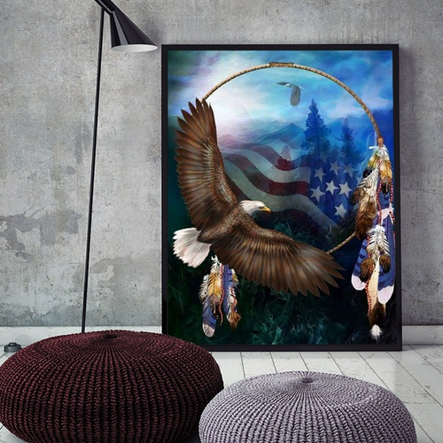 Pindu British Flag Eagle Tiger Elk Diy Цифровая масляная картина