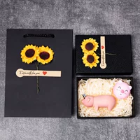 Подарочная коробка для свиньи+подарочный пакет, отправляющий сжимающих свиней