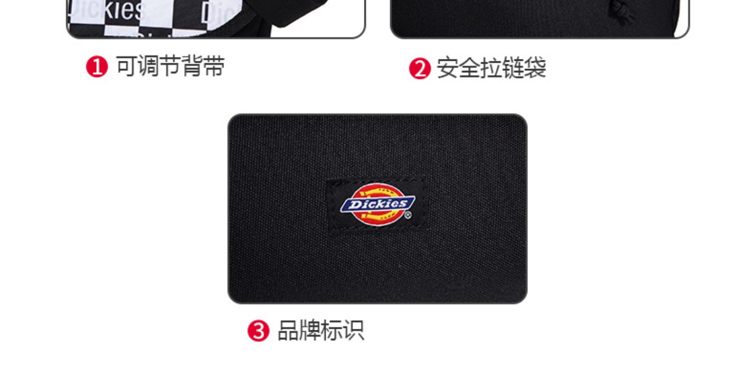 Dikka Dickies Messenger Bag Tide Nhãn hiệu nam Vai sinh viên Đánh dấu trang web chính thức Túi vải kẻ sọc Túi Messenger - Túi của con người túi đeo nam