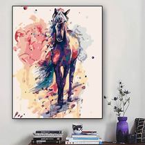 Yijie diy digital oil painting living room animal horse cartoon painting coloring hand-painted oil painting decorative painting