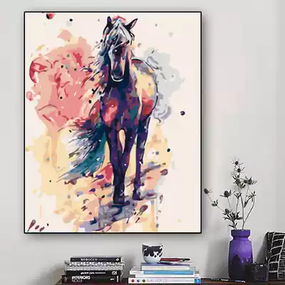 Yijie diy digital oil painting living room animal Macatong painting coloring hand-painted oil painting decorative painting
