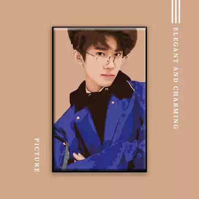 Ijie diy digital oil painting TFBOYS Yi Qianxi star character coloring handmade oil painting living room decoration painting