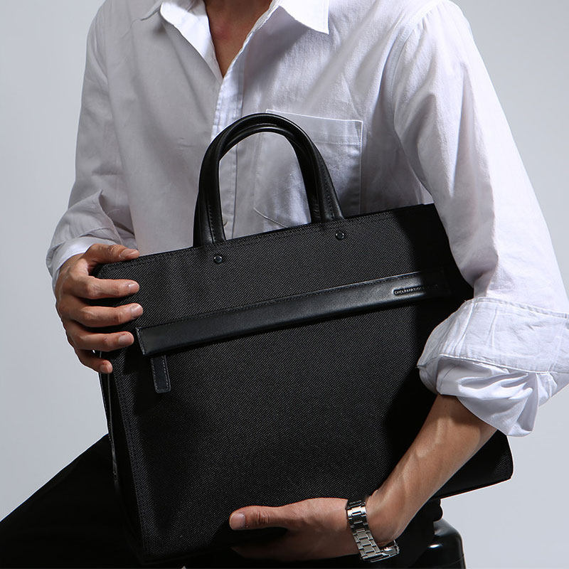 South Korea EXCLAMATION MARK men's nylon leather cross handbag business travel file bag shoulder bag