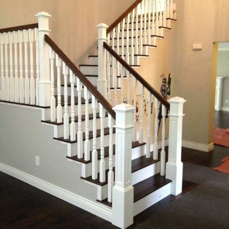 Shanghai Full House Custom Overall Indoor Rotating Stairway Villa Duplex Solid Wood Red Oak Handrail step plate A03