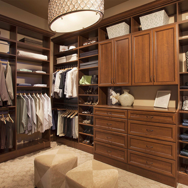 Shanghai Full House Custom American Entirety Placed Top Wardrobe Bedroom minimalist solid wood walk-in cloakroom Dingding for A34