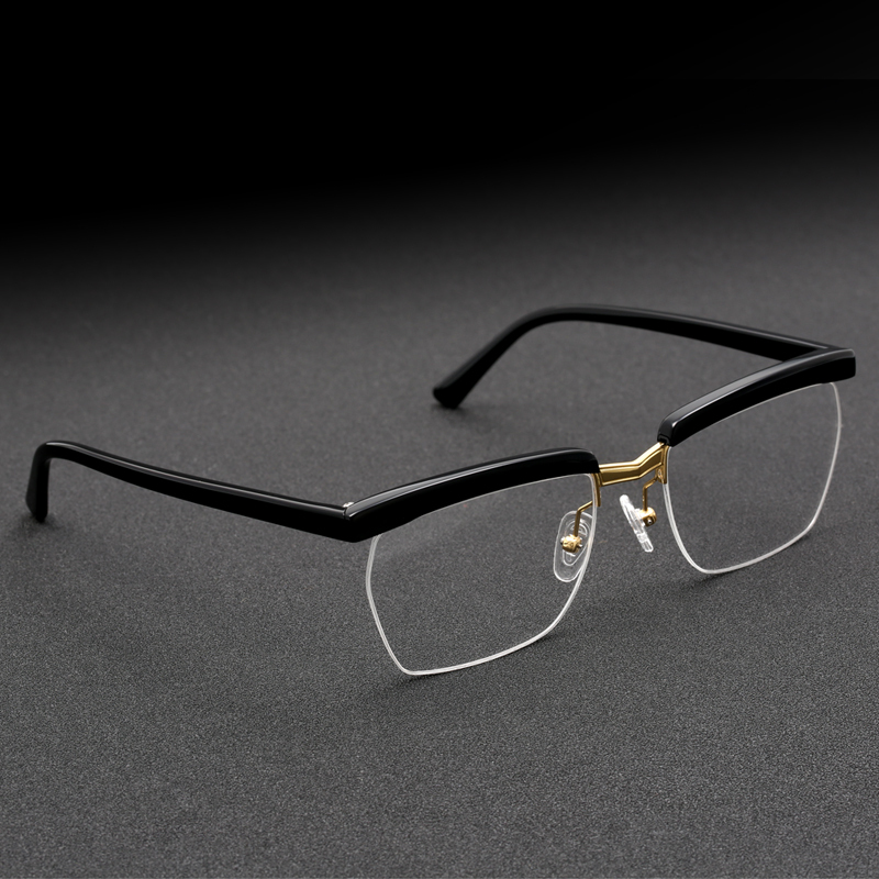 Tom Hardy Style Half-Rim Glasses for Large Faces, Trendy Men's Eyeglass Frames, Suitable for Prescription Lenses Tom Hardy Style Half-Rim Glasses for Large Faces, Trendy Men's Eyeglass Frames, Suitable for Prescription Lenses