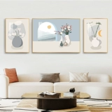 Северная гостиная декоративная живопись Современная минималистская диван Фоновая стена роспис