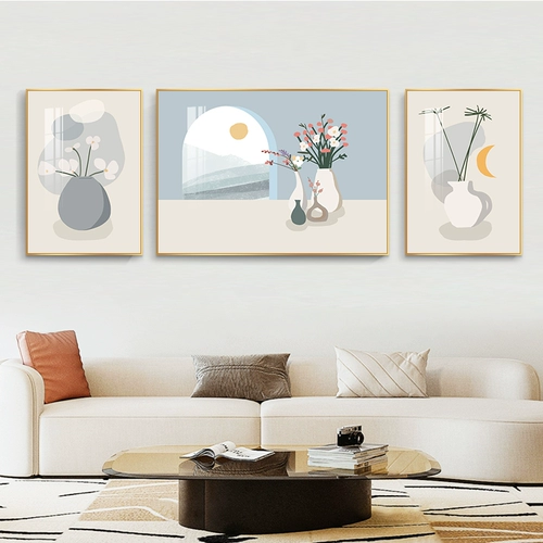 Северная гостиная декоративная живопись Современная минималистская диван Фоновая стена роспис