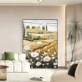 Кремовый стиль, украшение пола для гостиной, картина с цветочной текстурой, диван, фон, настенная живопись, большая маленькая свежая прихожая, подвесная картина