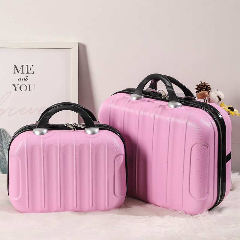 New small suitcase children 14 inch makeup bag light cute storage box mini 16 inch lockbox leather case