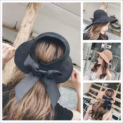 Beach hat women's big brim foldable seaside no-top holiday big edge sun hat Bali net celebrity ins Western style