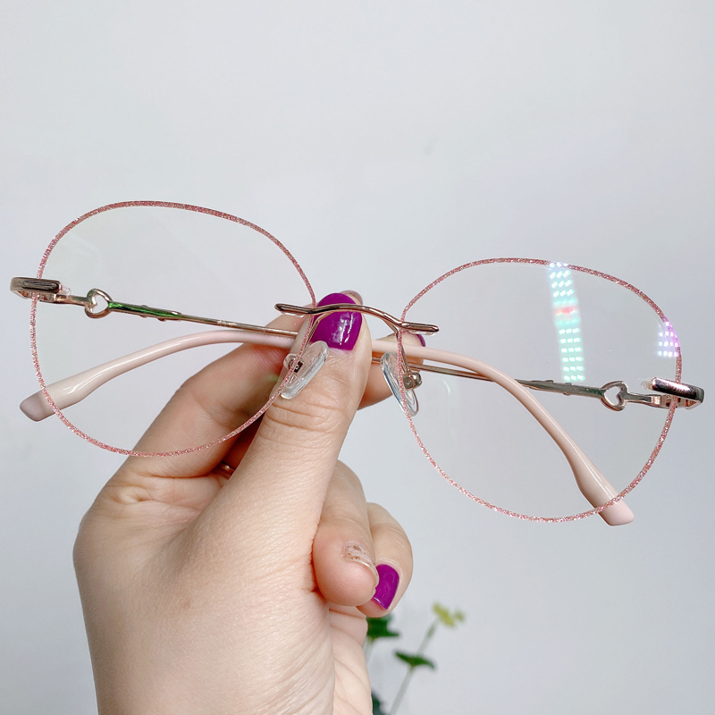 Near View Eye Mirror Female with Degree Number of Anti-Blu-ray Radiation Protection Gold Silk Side Explicit Face Small Mesh Red Korean Version