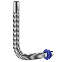 Squat flush pipe 304 stainless steel urinal L-shaped toilet flush pipe corrugated drain pipe 7-shaped sewer pipe